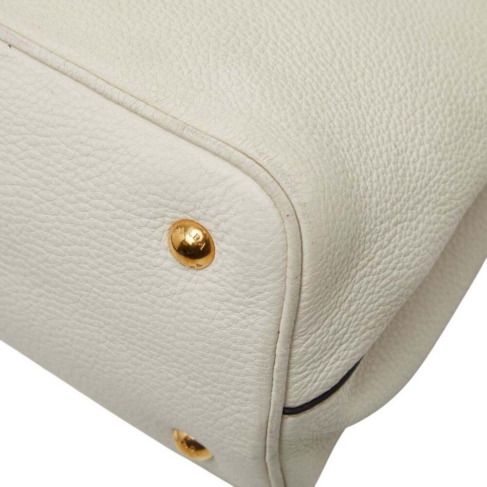 PRADA White Leather Shoulder Bag - Picture 7 of 13